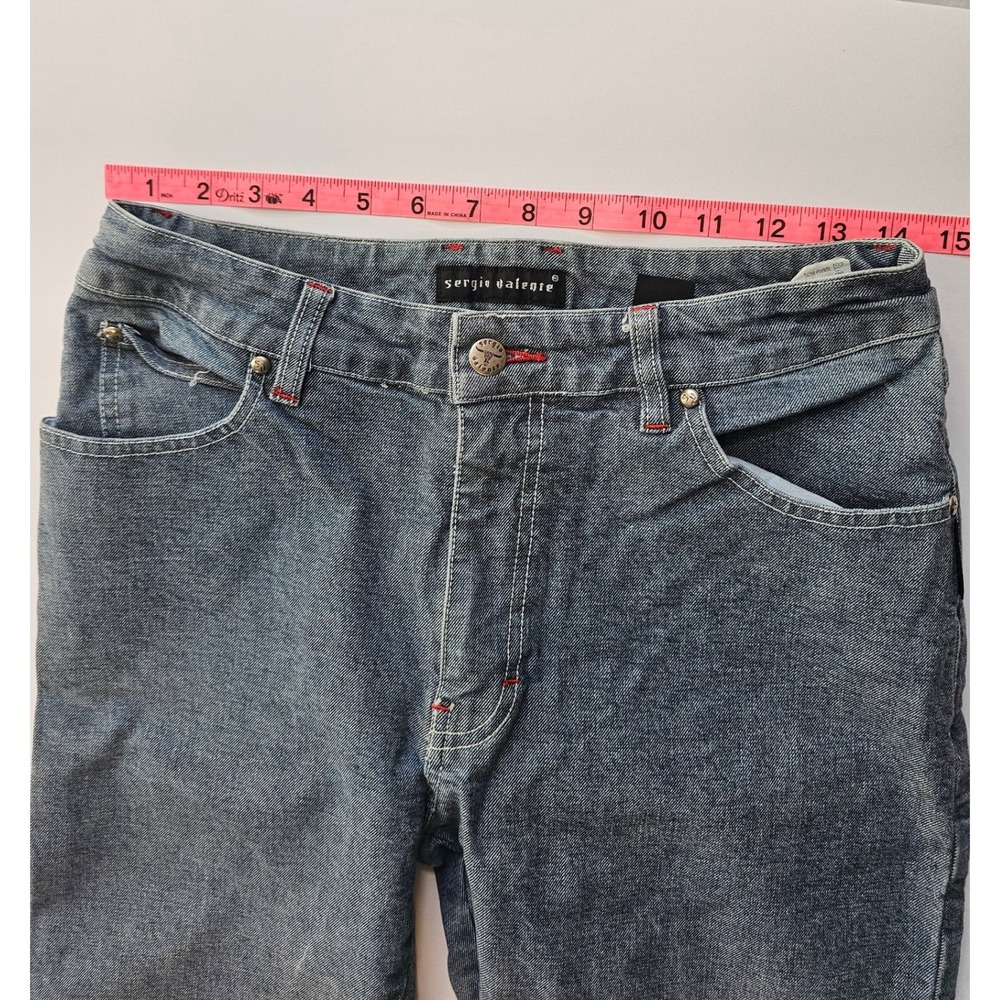 Vintage Sergio Valente Jeans 30 Straight Leg Bull Embroidered Y2K Western Denim - Picture 7 of 7